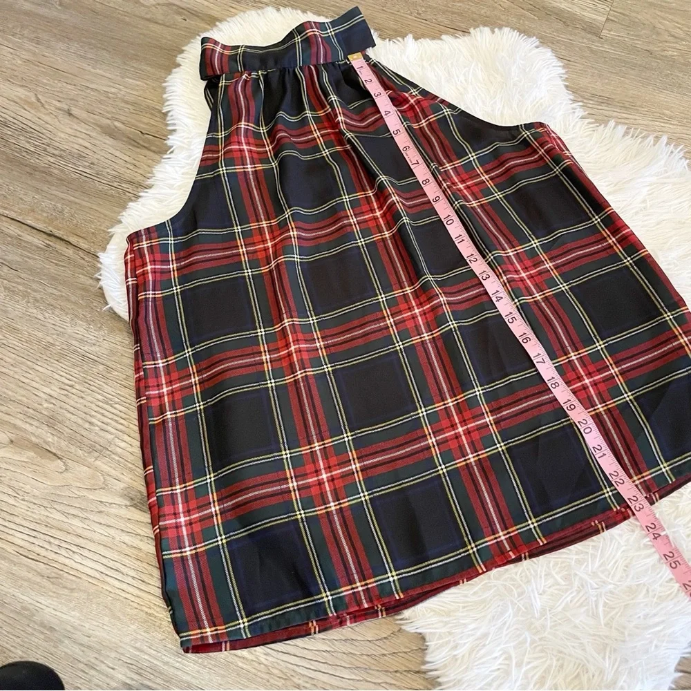 J.Crew Halter Top Stewart Tartan Plaid Bow Tie Back Holiday 6 Christmas